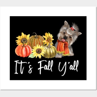 it's fall y'all YORKIE autumn Posters and Art